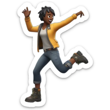 Fortnite character dancing sticker