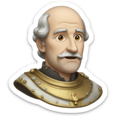 Charles the second with a protruding jaw sticker