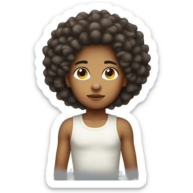 Kid with kinky hair light skin sticker