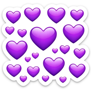 Hearts purple sticker
