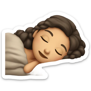 brunette girl sleeping cozy sticker