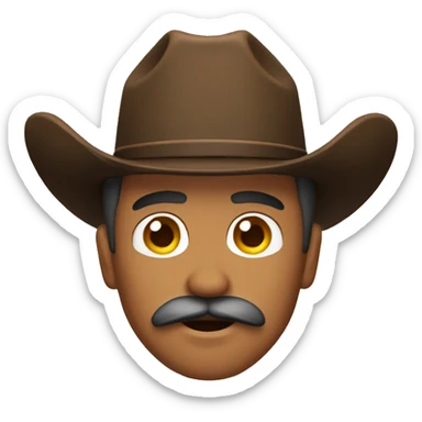 cowboy with mustache sticker
