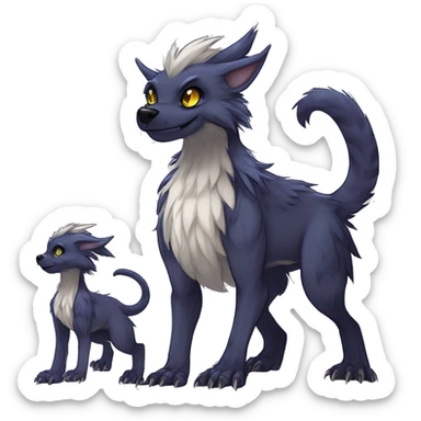 Cute Protogen-vernid-sergal-wickerbeast-fantasy-animal-fursona griffsnuff & LiLaiRa & Falvie full body sticker