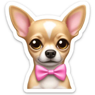 chihuahua wearing a pink bow sticker