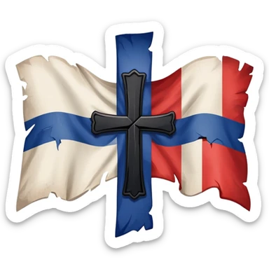 French flag with a cross through it sticker