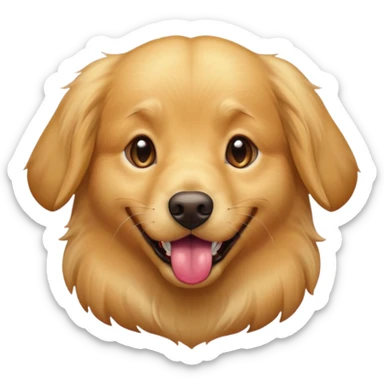 Golden retriever with his tongue out,eyes shining sticker