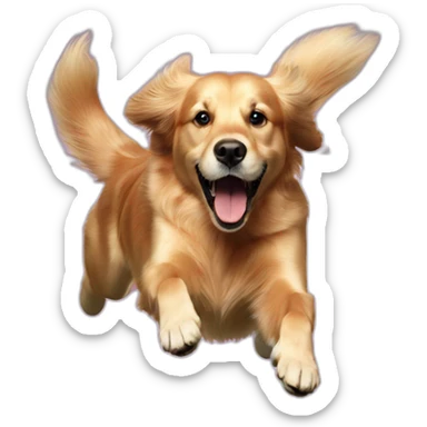 Agility dog golden retriever in the jumping sticker