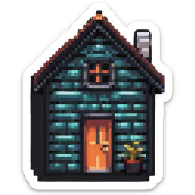 tiny simple modern house icon, contemporary color scheme, sleek design, minimal details, small size sticker