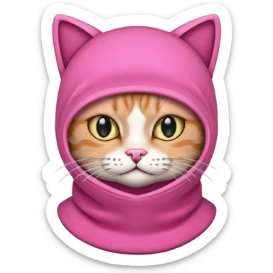 Pink Balaclava Cat sticker