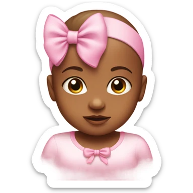 baby with pink bow headband sticker