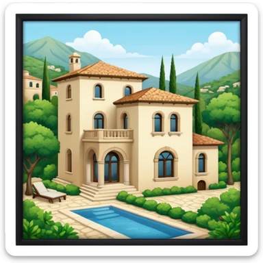 mediterranean villa in the woods sticker