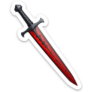 iOS emoji, dark fantasy dagger, obsidian blade, runes, blood drop, clean render, minimalism sticker