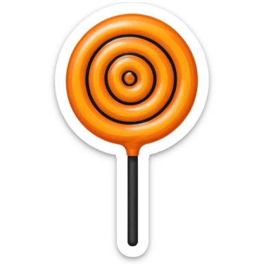   jeff koons style inflatable orange black swirl lollipop sticker