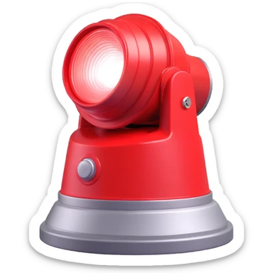 3D render of a red emergency siren light with a bright glow on top of a silver base, in Pixar-style, soft shadows, isolated on white background, professional but playful look

 sticker