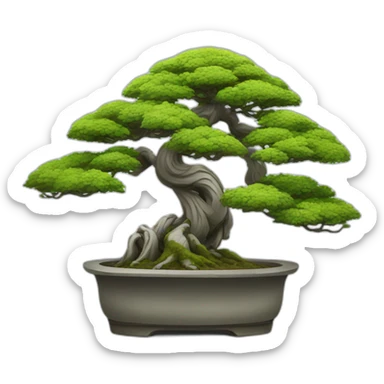 bonsai tree intertwined with torii gate sticker