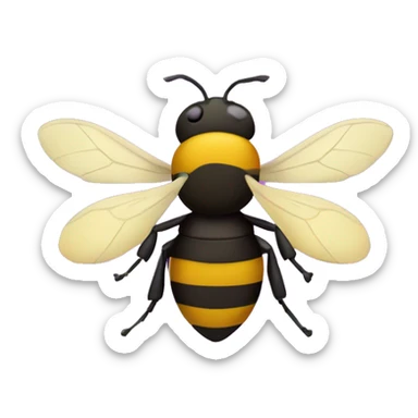 Abeja con corazón morado  sticker