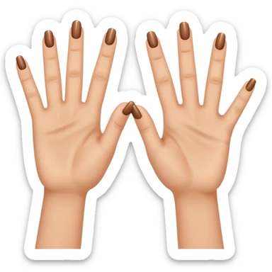 emodji de mains réaliste faisait un deux les doigt ont des ongles  sticker