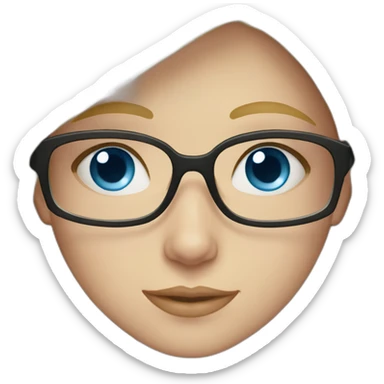 A Russian Girl with Blue eyes, Rose glasses and Blond hair sticker