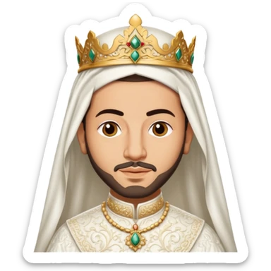 roi Mohammed VI du maroc avec une robe mariage Blanche sticker