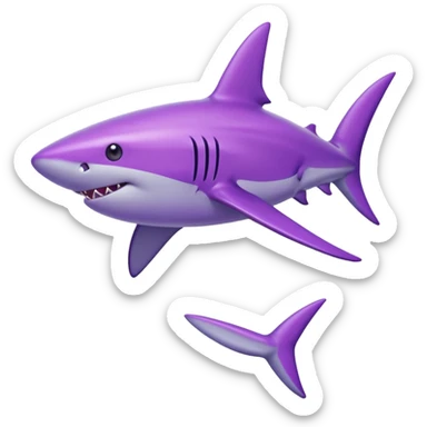 Purple shark iphone emoji sticker