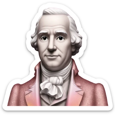 Pink ombre James Madison Statue with glitter  sticker