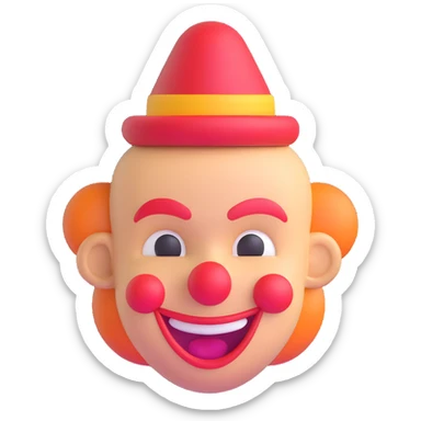 clown face emoji, silver sticker