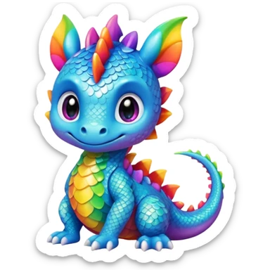 Rainbow cute baby Dragon Kawaii sticker