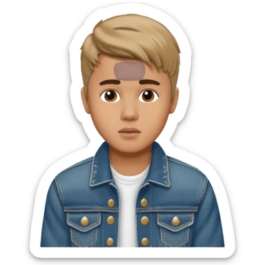 justin bieber, wear jean jacket sticker