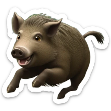 wild boar running sticker