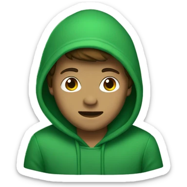 guy named Kaden with a green hoodie and green beanie with brown hair sticker