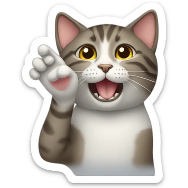 cat saluting sticker
