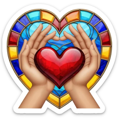 Manos de corazon de colores sticker