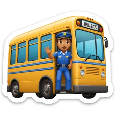3D emoji of a Peruvian bus fare collector (“cobrador”), leaning out of a micro door calling passengers, dynamic pose, urban street vibe, vibrant colors, bold outlines, sticker illustration, transparent background sticker
