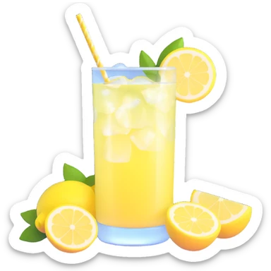 fresh lemonade with ice cubes sticker
