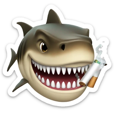 Tiburón con un cigarro  sticker