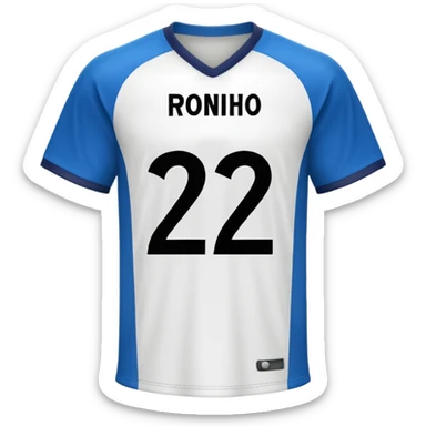 White football jersey turn around with number 22 and my name RONIHO  sticker