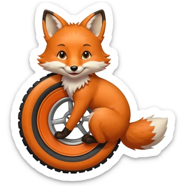 Diseña un zorro mascota promocionando llantas sticker