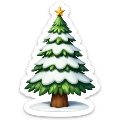 Christmas tree with snow on it sticker