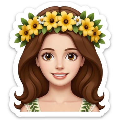 lana del rey with a flower crown sticker