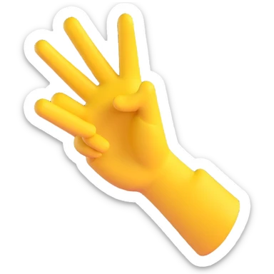 yellow hand making the 'OK' gesture, 3D emoji style, matte finish sticker