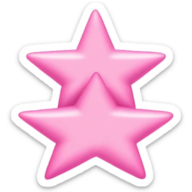 Three small pink , 4-pointed stars grouped together. The stars have a slightly elongated shape, giving them a twinkling effect. They vary in size, with the largest star in the center and two smaller stars on either side.  sticker