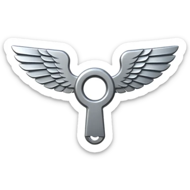 metal wing nut with two grips. sticker