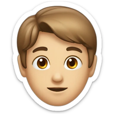 Garçon cheveux lisses noir yeux marron peux beige sticker