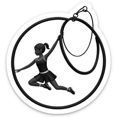 aerial hoops silhouette  sticker