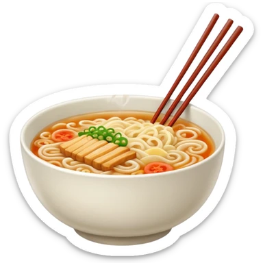 ramen bowl with two chopsticks sticker
