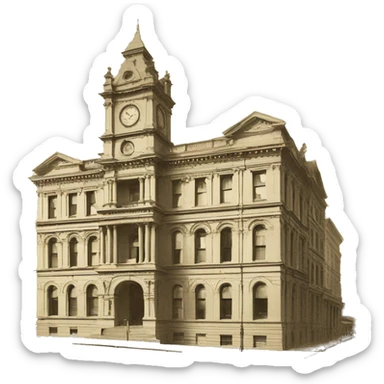adelaide town hall 128 king william st 1866 sticker