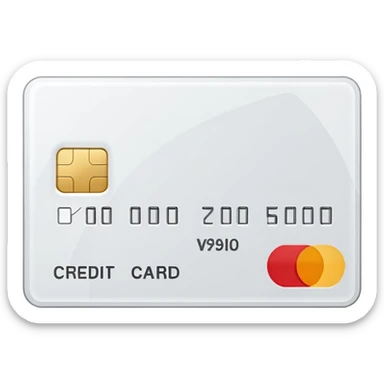 white credit card sticker