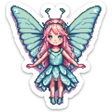 fairy with butterfly wings, pastel colors sticker