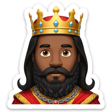 big black bearded king with long hairs sticker