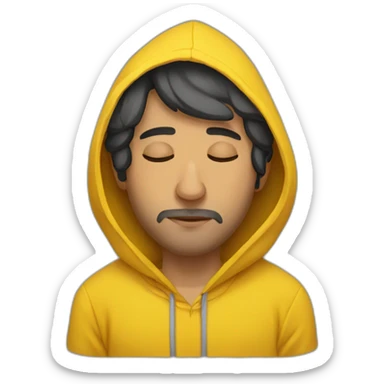 Armenian men  with yellow hoodie sleeping sticker